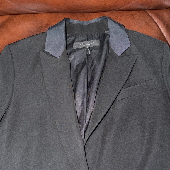 🔥🔥🔥Rag & Bone Black Wool Blazer Jacket Size 0 - Picture 4 of 9